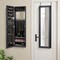 Costway Wall Door Mounted Mirrored Jewelry Cabinet Storage Organizer-Black/Brown/White